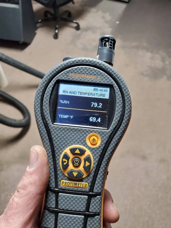Moisture meter humidity assessment for Fire & Smoke Damage Restoration in Dry Run
